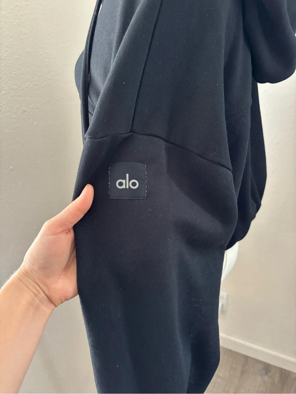 Alo Yoga Black Refresh Stadium Half Zip Hoodie (S)